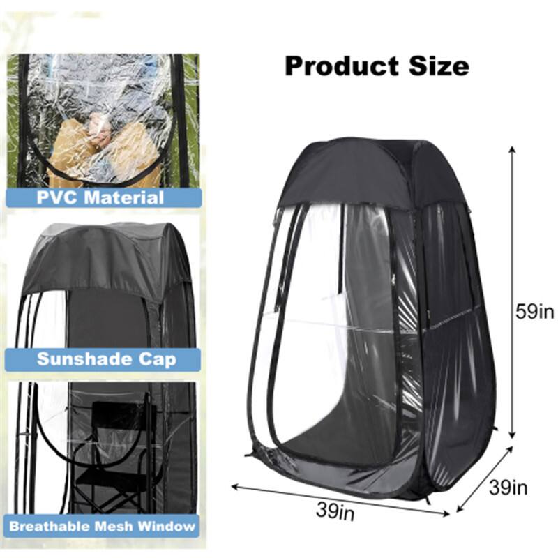Product Size:  
- PVC Material  
- Sunshade Cap  
- Breathable Mesh Window  
- 59in (Height)  
- 39in (Width)  
- 39in (Depth)