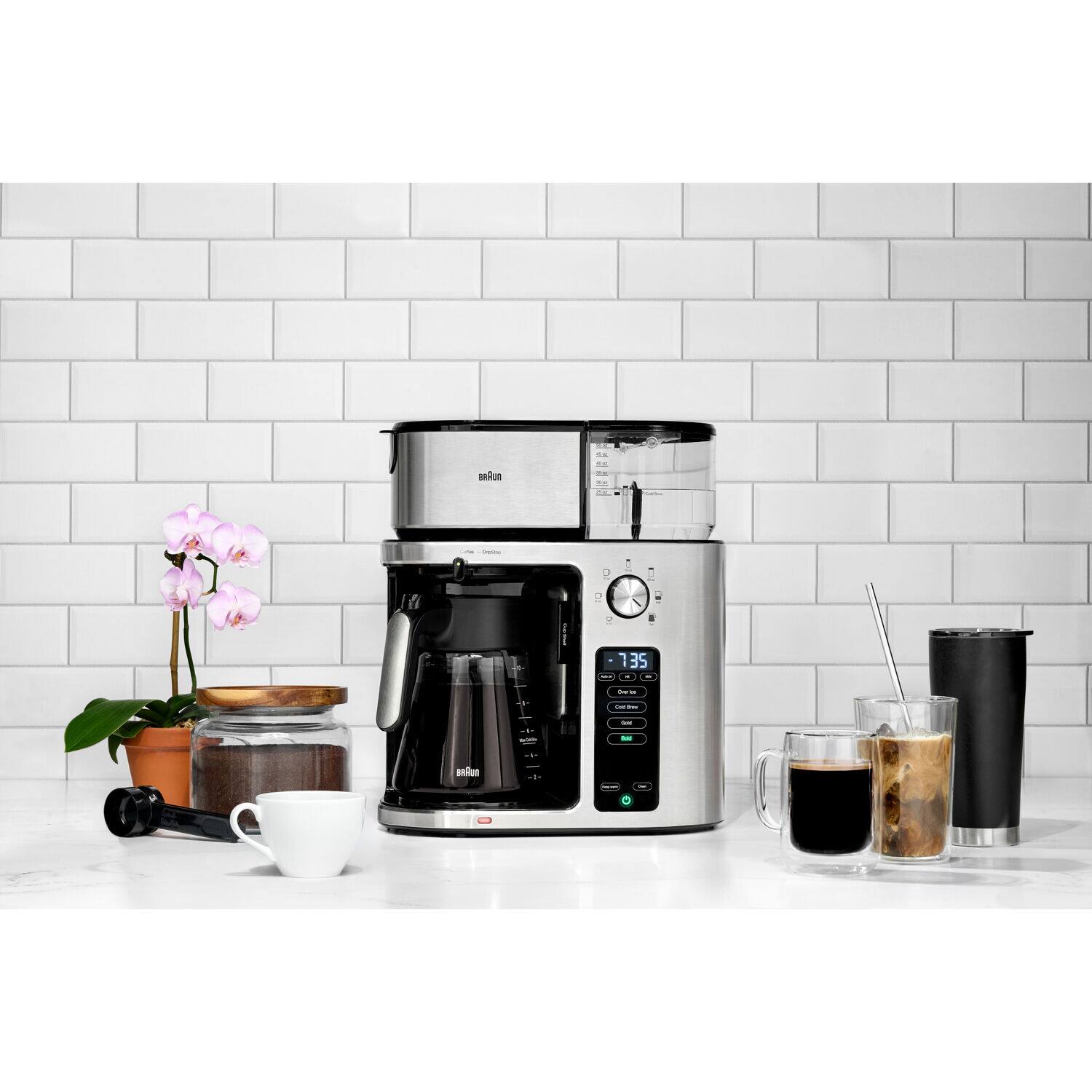 Alt View 10. Nespresso - MultiServe KF9270 Drip Coffee Maker - Stainless.