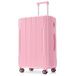 Loheer - 24 Inch Hardshell Luggage Expandable Checked Suitcase - Pink
