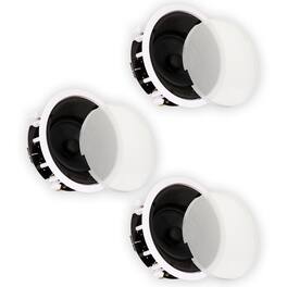 Theater Solutions by Goldwood - TSS6A Home Theater Deluxe in Ceiling 6.5" Angled 3 Speaker Set - Paintable White