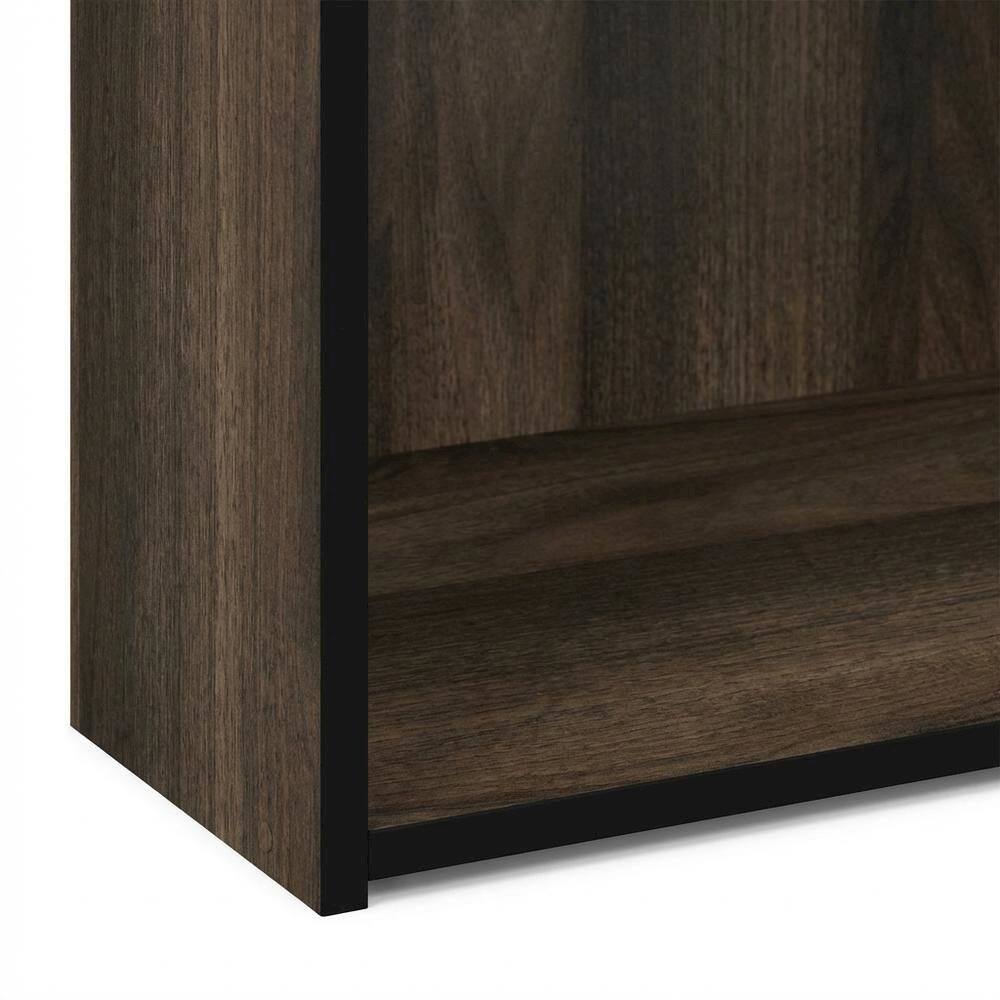 Alt View 2. FurniFact - Engineered Wood 3 Tier Open Shelf Bookcase in Columbia Walnut with Ample Storage - Columbia Walnut.