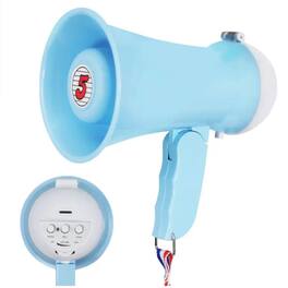 Kitcheniva - Mini Battery Powered 15W Megaphone Bullhorn Speaker With Siren Function Sky Blue