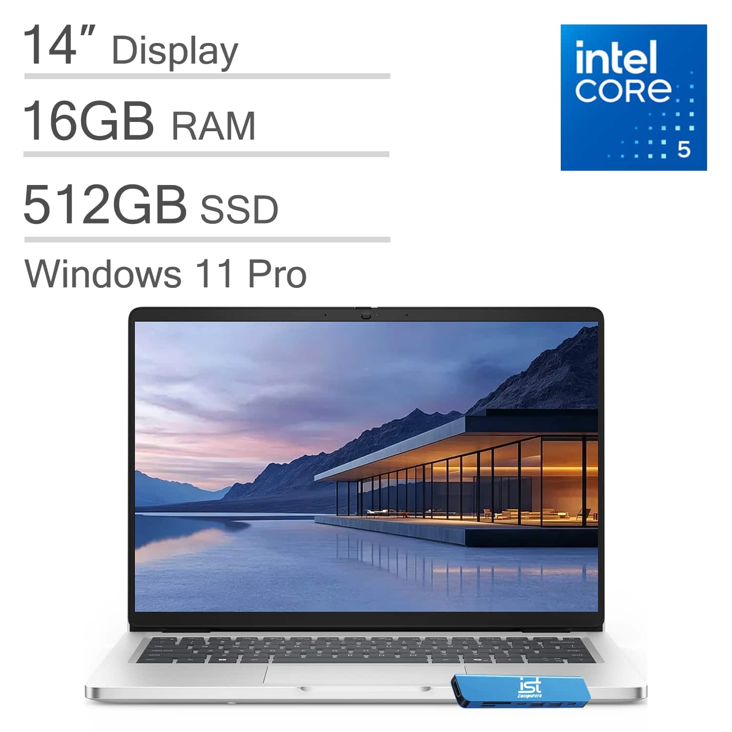 Dell - Pro 14 14'' FHD+ Laptop - Intel Core 5 120U - 16GB Memory - 512GB SSD - Windows 11 Pro - Silver