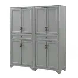 Crosley Furniture - Tara 2-Piece Kitchen Storage Pantry Set - 2 Pantries - Distressed Gray