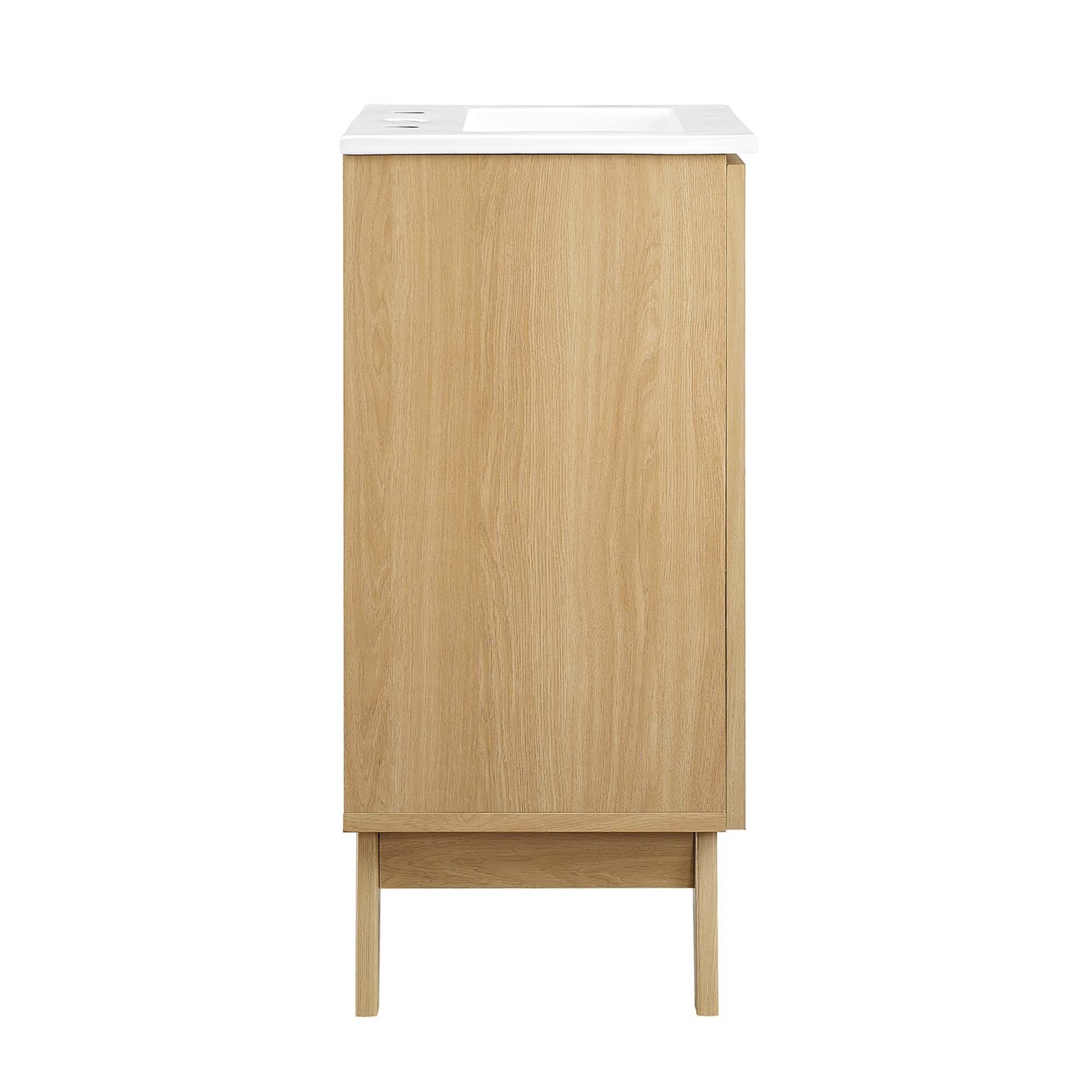 Alt View 4. Modway - Soma Bathroom Vanity with White Basin Included by Modway - Oak White.