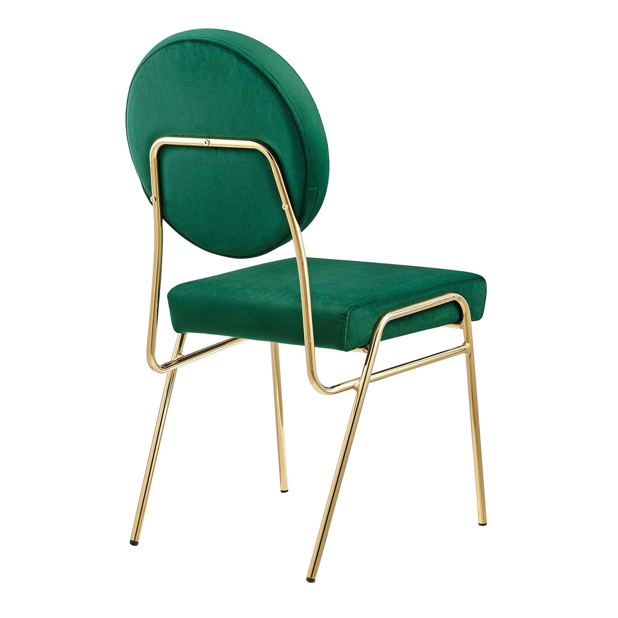 Alt View 4. Modway - Craft Performance Velvet Dining Side Chair by Modway - Gold Green.