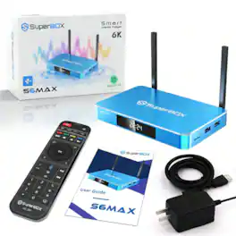 NWNOWN - Super TV Streaming Box S6 Max- 64GB 6K Android TV Box, Loaded with WiFi 6 & Voice Remote TV Streaming Stick Devices