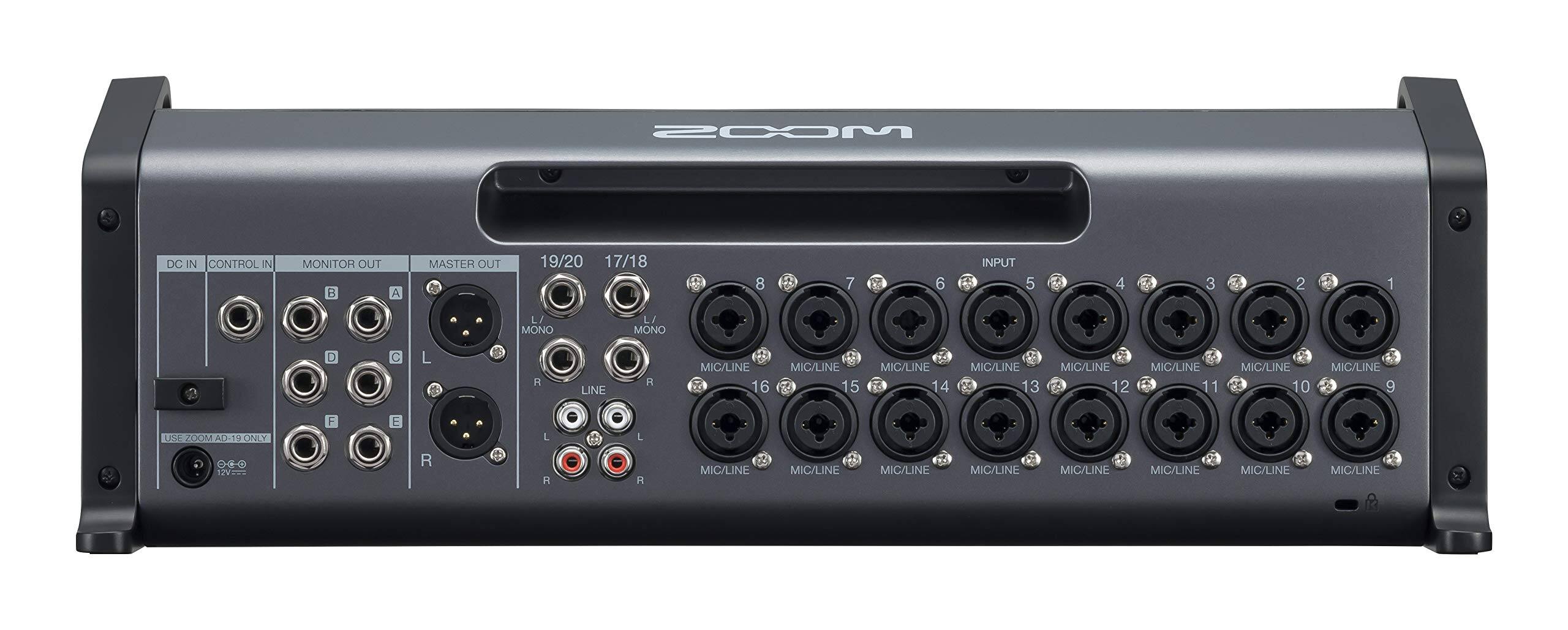 MCXOS

DC IN CONTROL IN
MONITOR OUT
A
MASTER OUT
19/20 17/18
8
7
6
INPUT 5
4
3
2
1
L/ MONO
L/ MONO
D
C
L
R
UNE
R
MIC/LINE MIC/LINE 16 15
MIC/LINE MIC/LINE 14 13
MIC/LINE MIC/LINE 12 11
MIC/LINE MIC/LINE 10 9
USE ZOOM AD:19 ONLY
F
E
L
L
 12
R
R
R
MIC/LINE
MIC/LINE
MIC/LINE
MIC/LINE
MIC/LINE
MIC/LINE
MIC/LINE
MIC/LINE