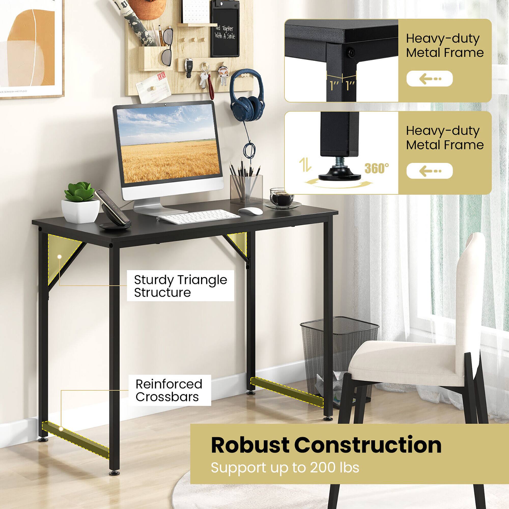 Heavy-duty Metal Frame, Heavy-duty Metal Frame, Sturdy Triangle Structure, Reinforced Crossbars, Robust Construction, Support up to 200 lbs