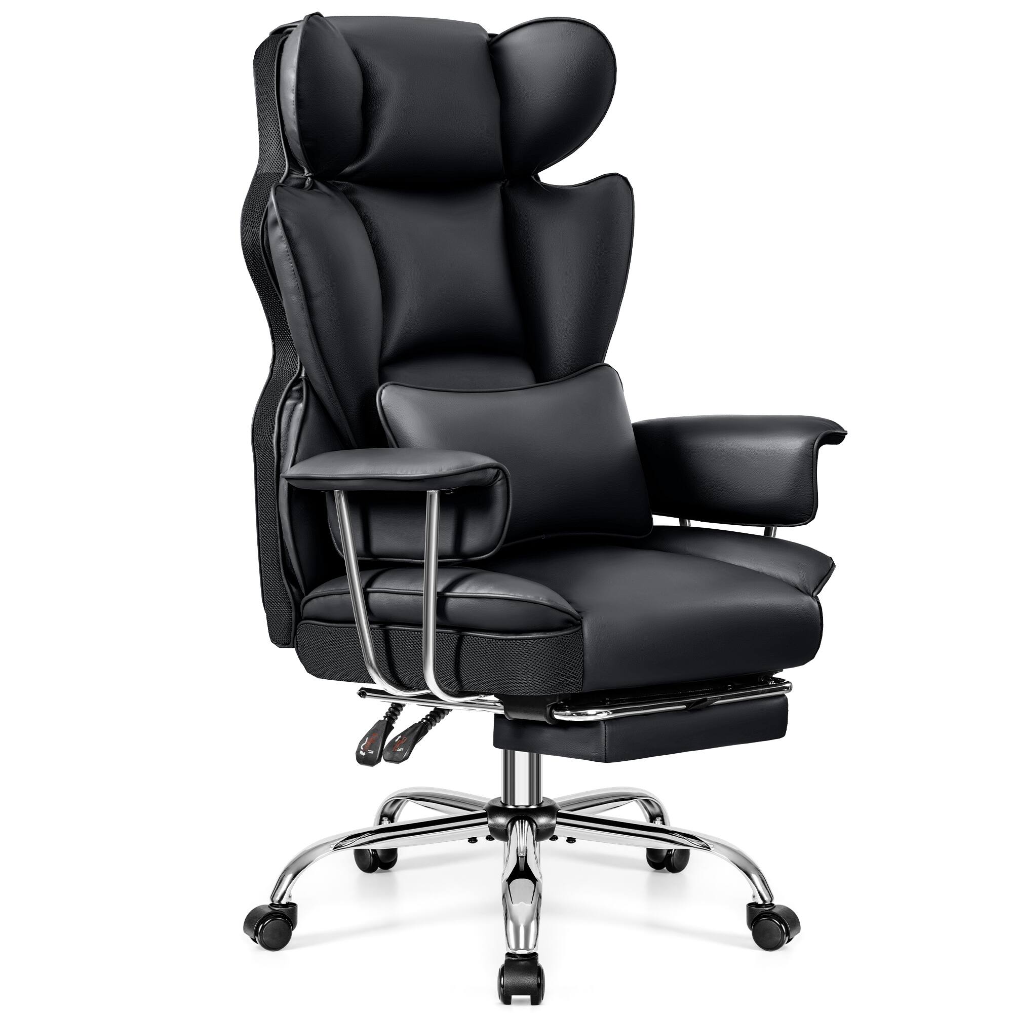 Alt View 4. KERDOM - Ergonomic Big and Tall Office Chair with Footrest, Soft High Back Executive Beautiful PU Leather Computer Chair - Black.