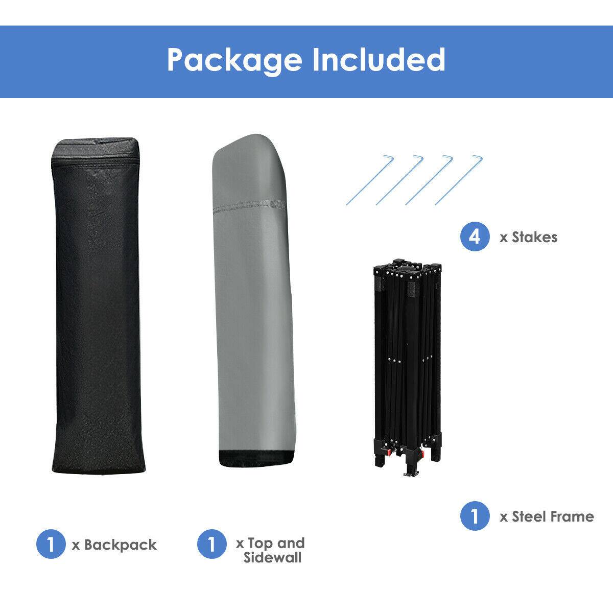 Package Included:

- 4 x Stakes
- 1 x Backpack
- 1 x Top and Sidewall
- 1 x Steel Frame