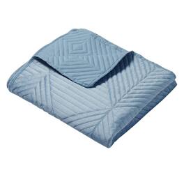Greenland Home Fashions - Riviera Dutch Velvet Luxurious Throw Accessory 50"x60" - Spa Blue