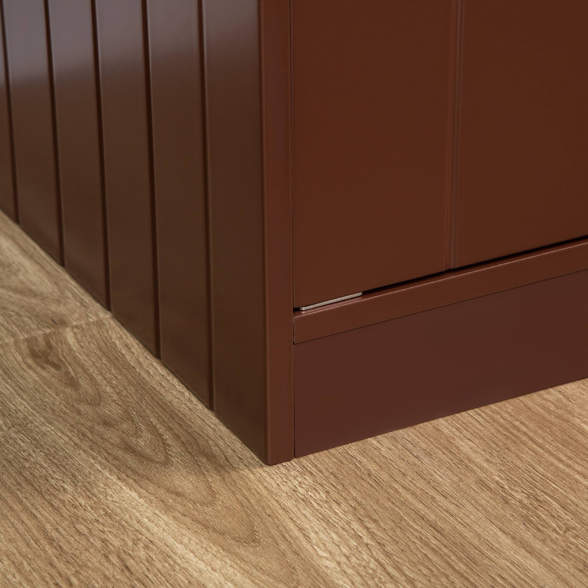 Alt View 5. Pawhut - Elevated Bowls with Cabinet Containing 44L Capacity, Raised Bowl Stand Food Bowl Feeding Station - Brown.