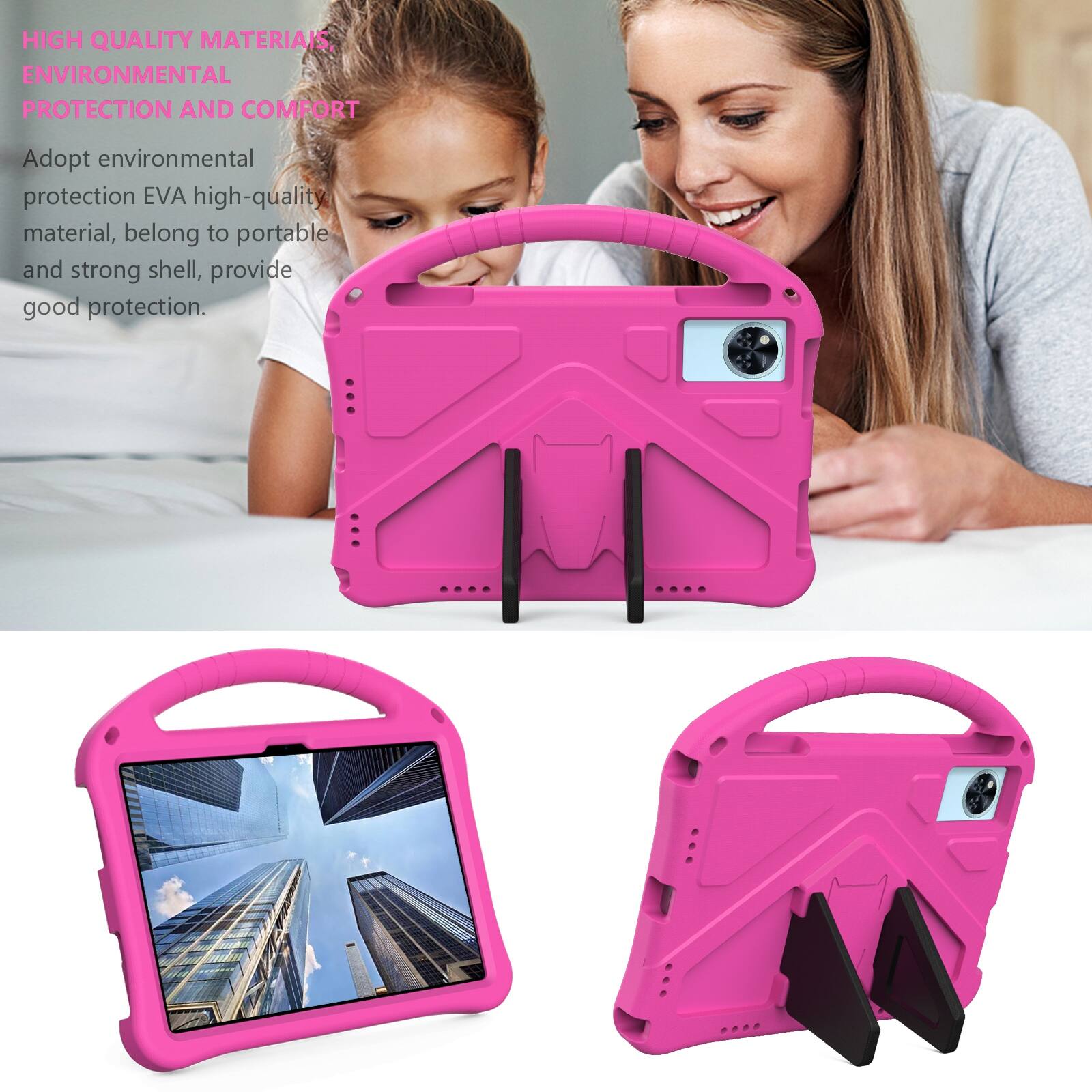 HIGH QUALITY MATERIALS, ENVIRONMENTAL PROTECTION AND COMFORT

Adopt environmental protection EVA high-quality material, belong to portable and strong shell, provide good protection.