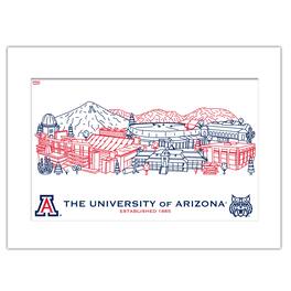 Indigo Falls - Arizona Wildcats 11" x 14" Matted Campus Wall Art Collage - Multicolor
