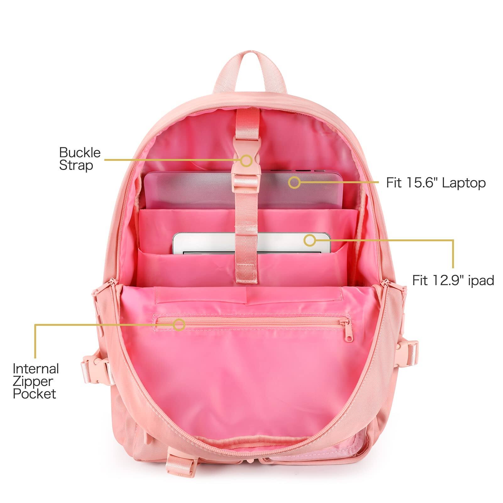 Alt View 1. Cozy Serene - Backpack Cute Aesthetic For Ita With Inserts School (without Pins) - Pink-Large.
