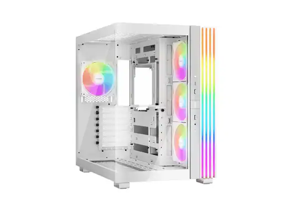Front. be quiet! - be quiet! LIGHT BASE 600 LX White ABS / Steel / Tempered Glass ATX Mid Tower Case - White.
