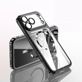 UUCOVER - Magnetic Clear Case for Apple iPhone 18 Pro Shockproof Plating TPU Compatible with MagSafe Camera Lens Protector Cover - Black