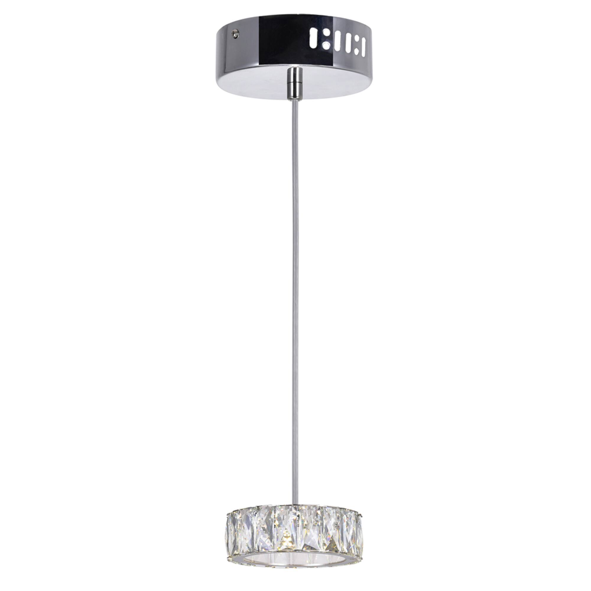 Alt View 1. CWI Lighting - Milan LED Mini Pendant With Chrome Finish - Chrome.