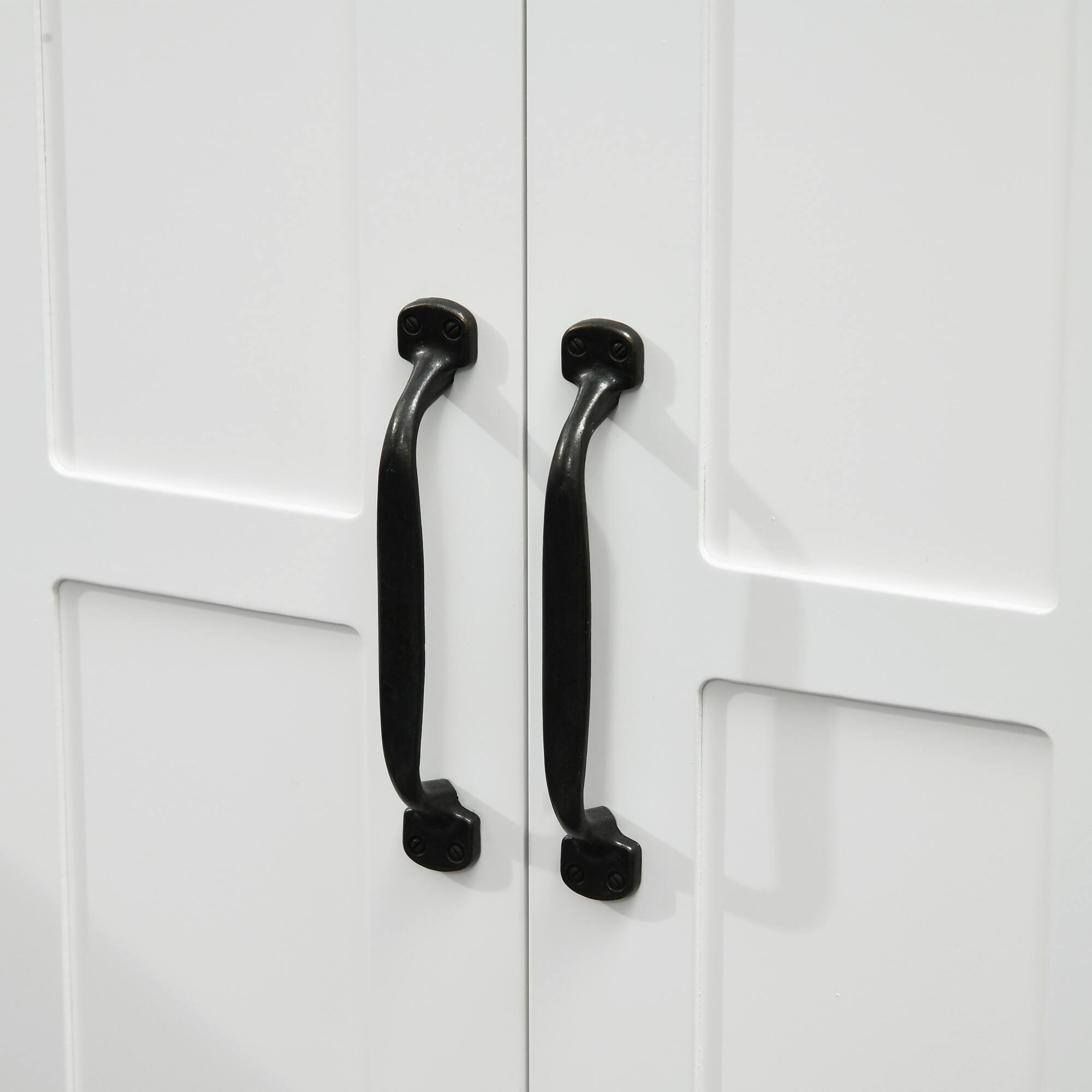 Alt View 8. Kleankin - Pedestal Sink Cabinet w/ 2 Doors, Adjustable Shelf & U-Shape Cut-out - White.