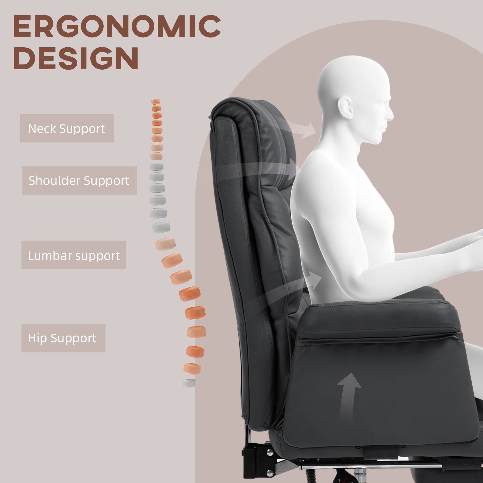 ERGONOMIC DESIGN

Neck Support
Shoulder Support
Lumbar support
Hip Support