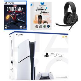 PlayStation 5 Slim Disc Bundle with Spider-Man: Miles Morales, EPOS Headset and MightySkins Code - PlayStation 5