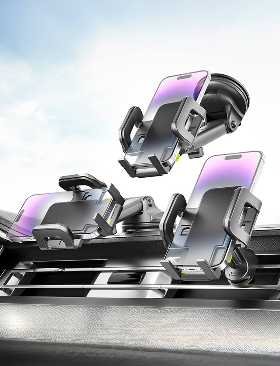 Alt View 2. Bracketron - TripGrip Extendable Mount - Black.