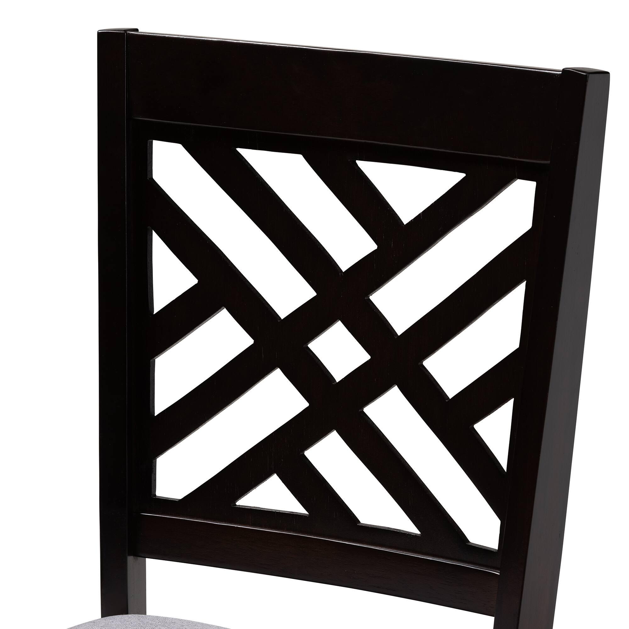 Left. Baxton Studio - Caron Modern and Contemporary Fabric Upholstered Espresso Finished Wood Dining Chair - Gray/Espresso.