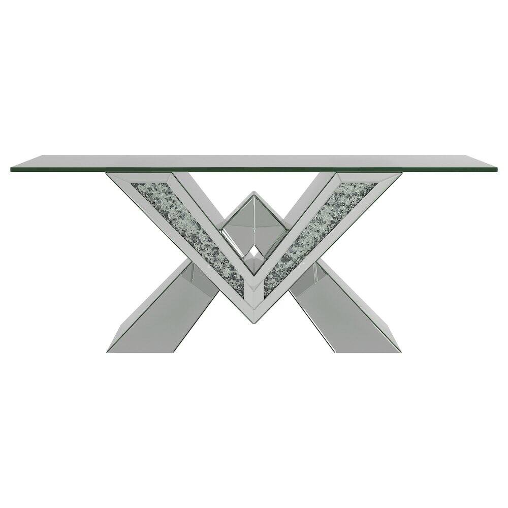 Alt View 2. Coaster Co. of America - Taffeta Glass Top Mirrored Acrylic Coffee Table Silver - Clear.