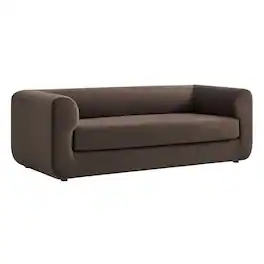 Leif 89" Performance Velvet Upholstered Sofa by Modway - Brown
