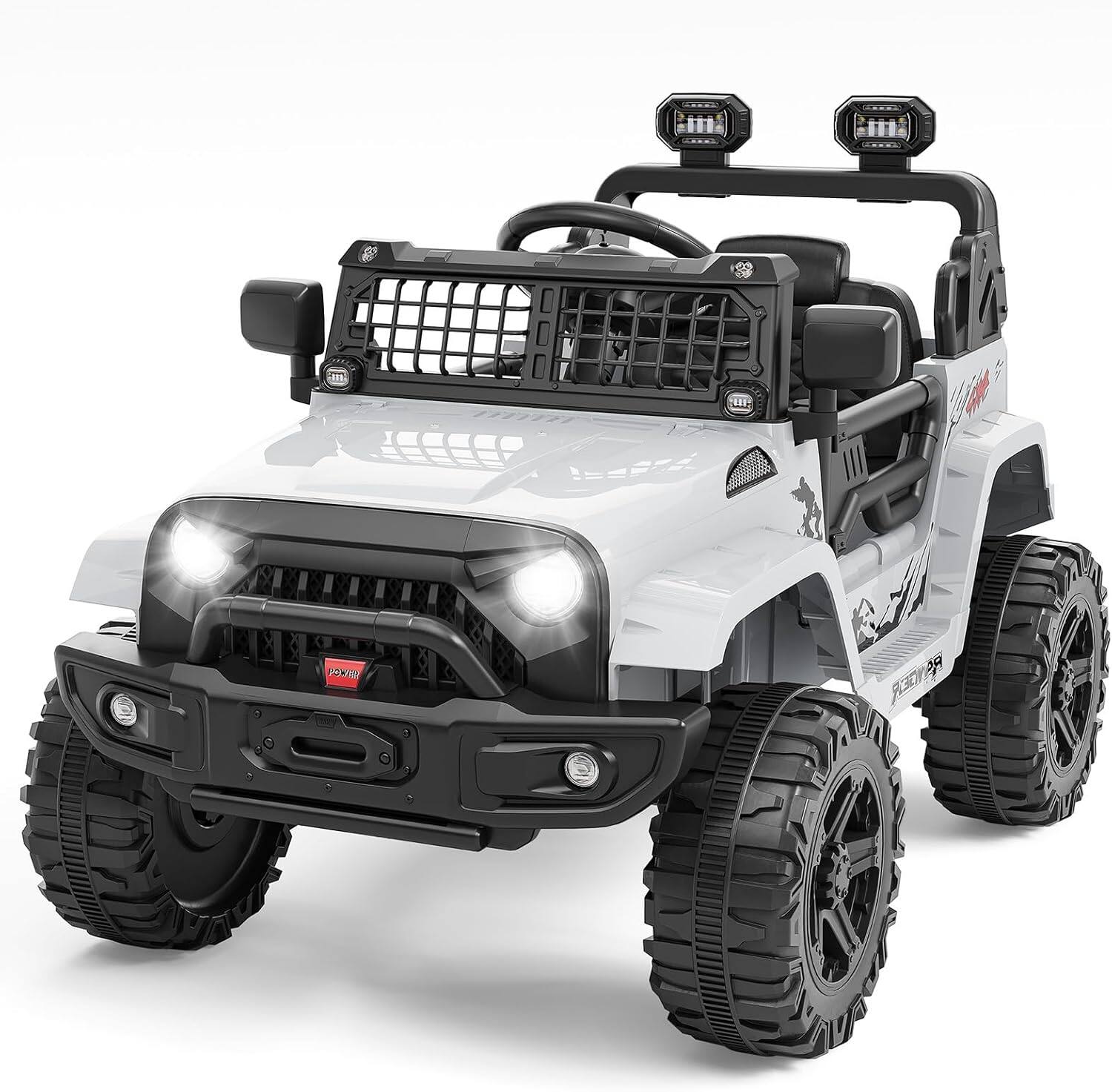 Electrodes Masters - 12V Ride on Toys, Electric Car with Remote Control,Ride on Car w/ 4-Wheeler Suspension, 3 Speeds, Led Lights - White price history on PriceWatchPro