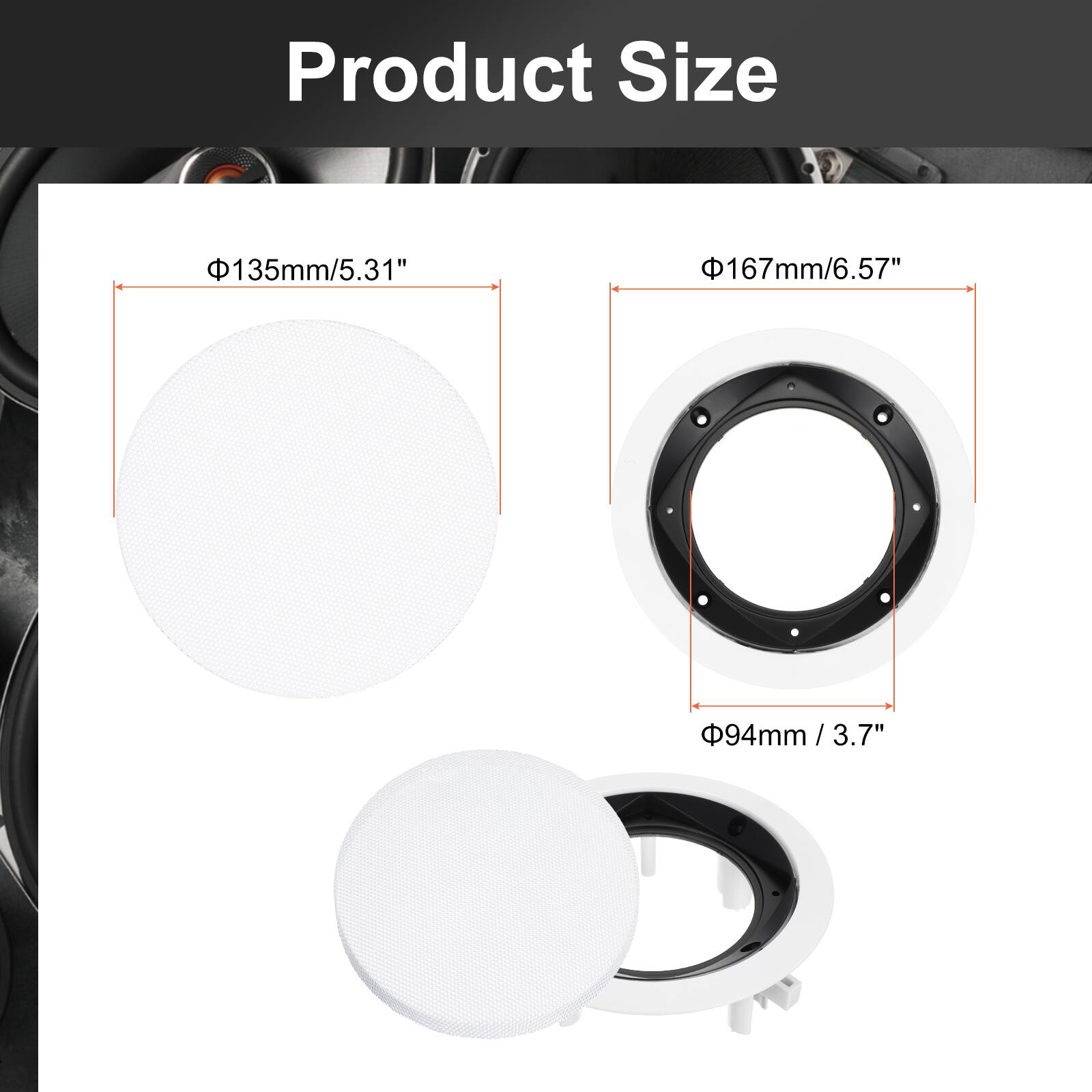 Product Size

- 135mm / 5.31"
- 167mm / 6.57"
- 94mm / 3.7"
