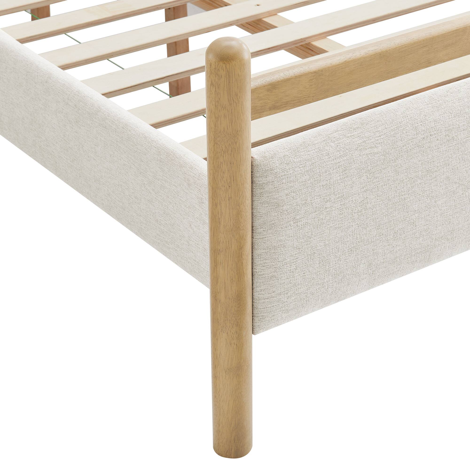 Alt View 6. Modway - Ginny Platform Bed Frame by Modway - Light Oak Heathered Ivory.