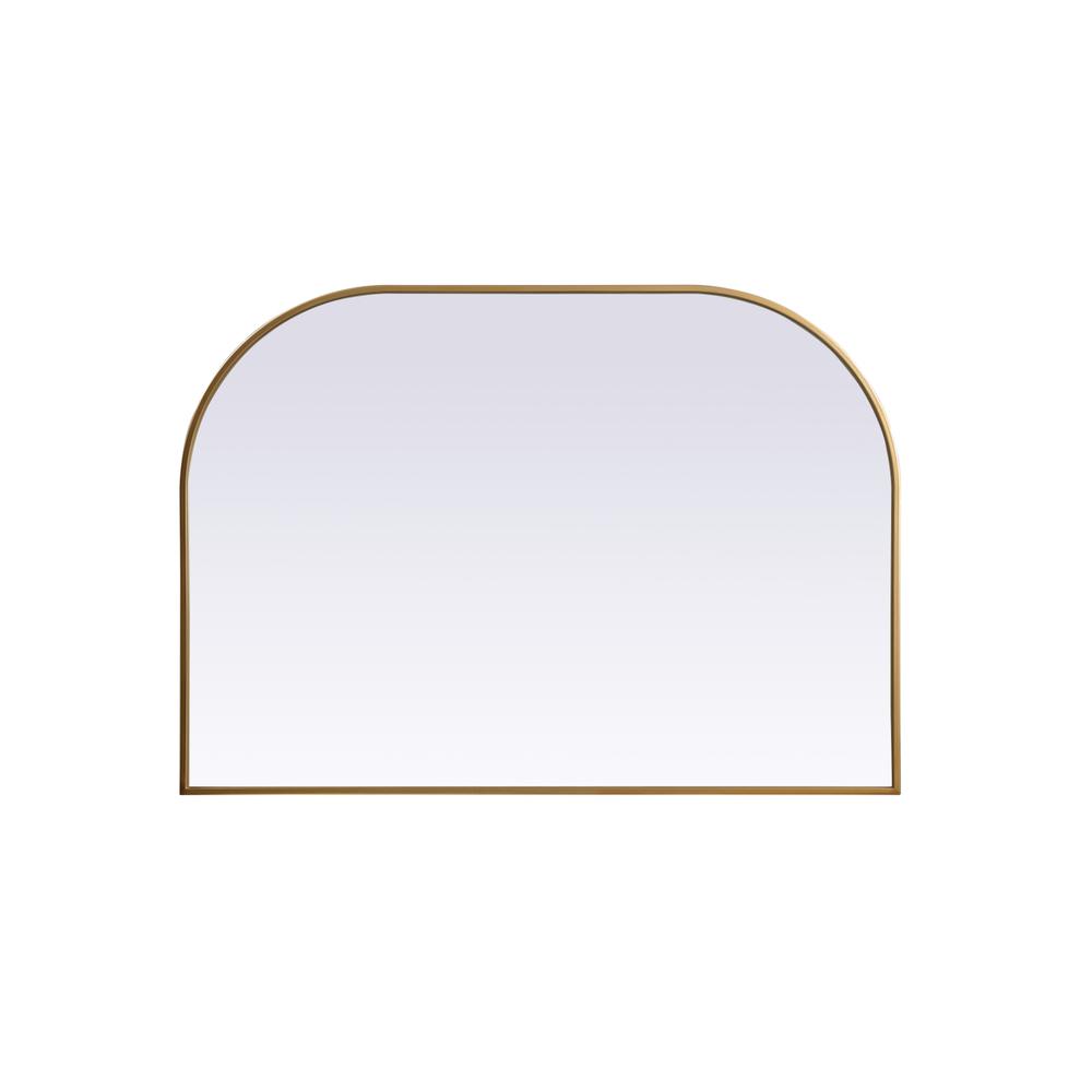 Alt View 5. Elegant Decor - Metal Frame Arch Mirror 42x30 Inch in Brass - Brass.