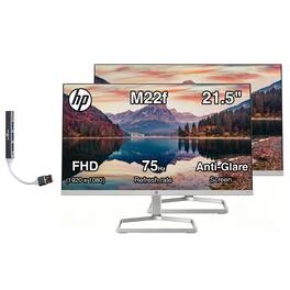 HP - 21.5" FHD IPS Monitor, Anti-Glare, 300 nits Brightness, Flicker Free, AMD FreeSync, HDMI&DKZ Hub, 2 Pack - Black/Silver