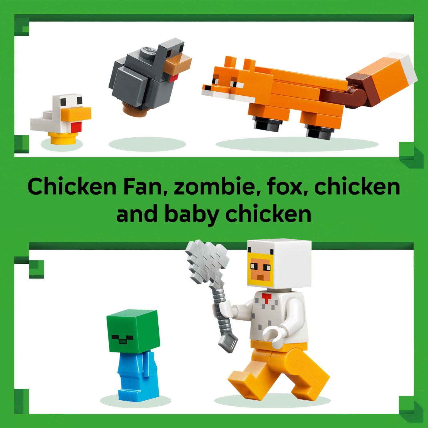 Chicken Fan, zombie, fox, chicken and baby chicken