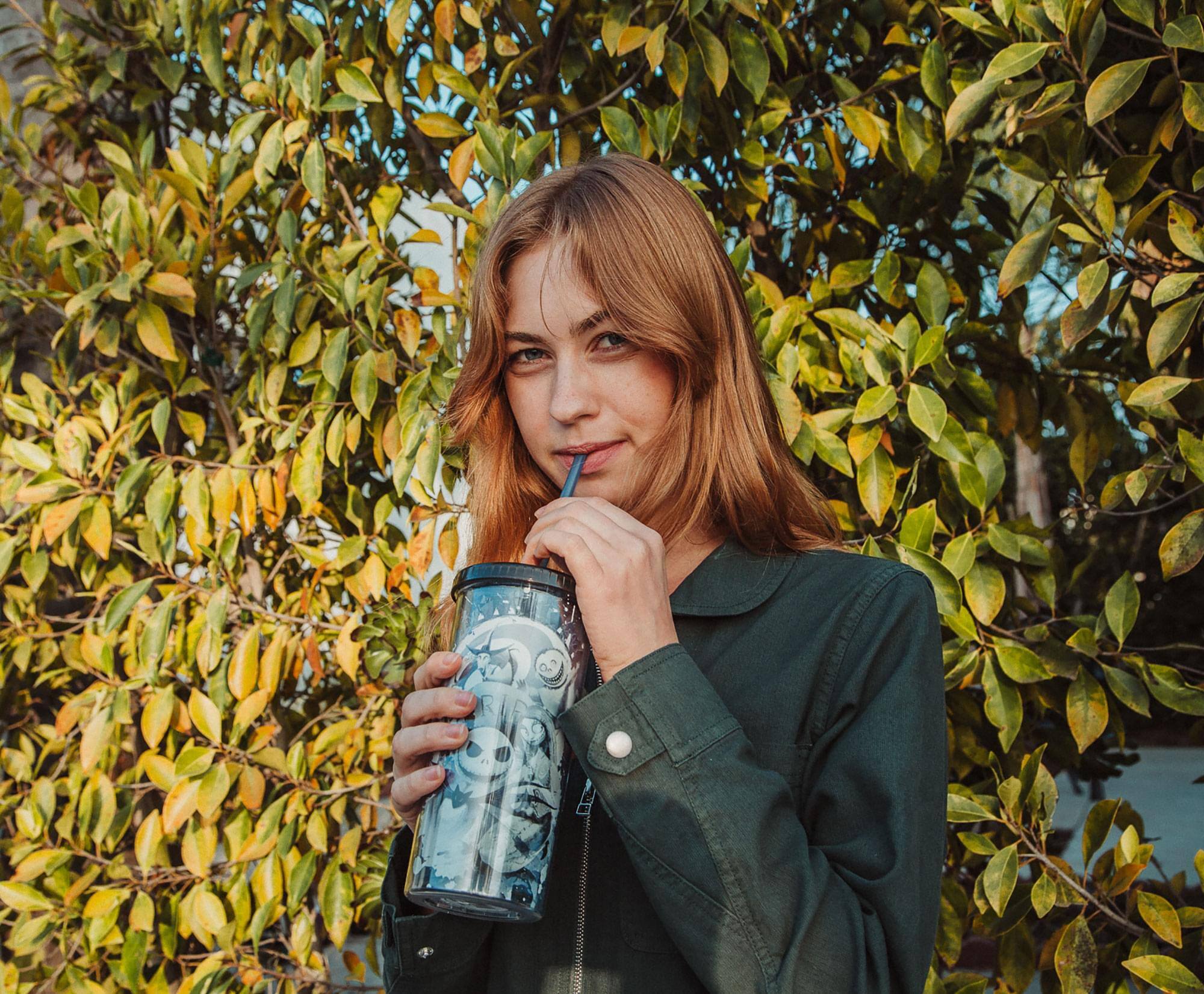 Alt View 10. Disney - Disney The Nightmare Before Christmas Carnival Cup w/ Lid and Straw | 20 Ounces - Blue.