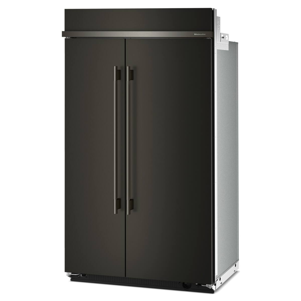 Alt View 4. KitchenAid - 30 Cu. Ft. Built-In Side-by-Side Refrigerator with Platinum Interior - Black Ore.
