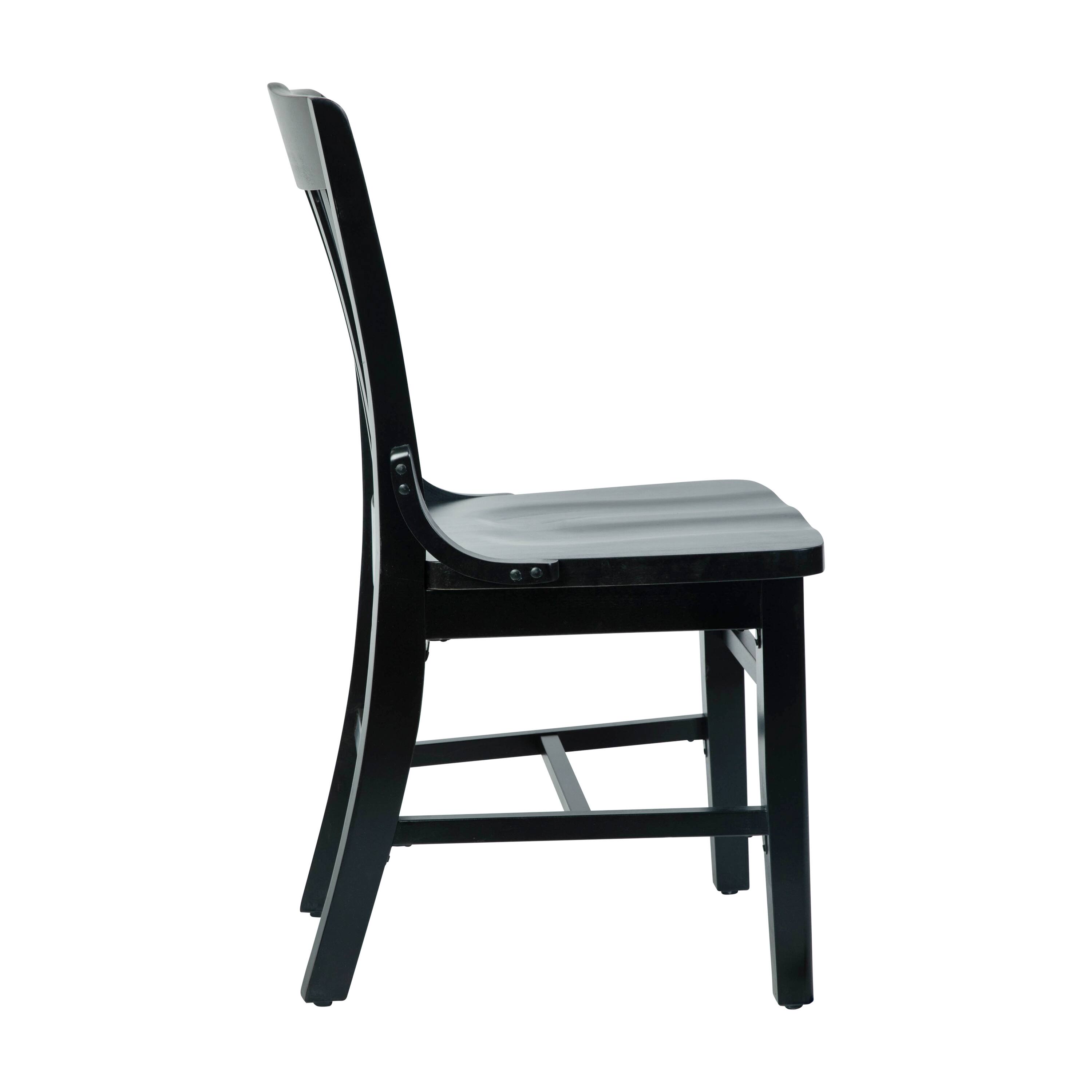 Left. Flash Furniture - HERCULES School House Back Black Wood Restaurant Chair - Black.