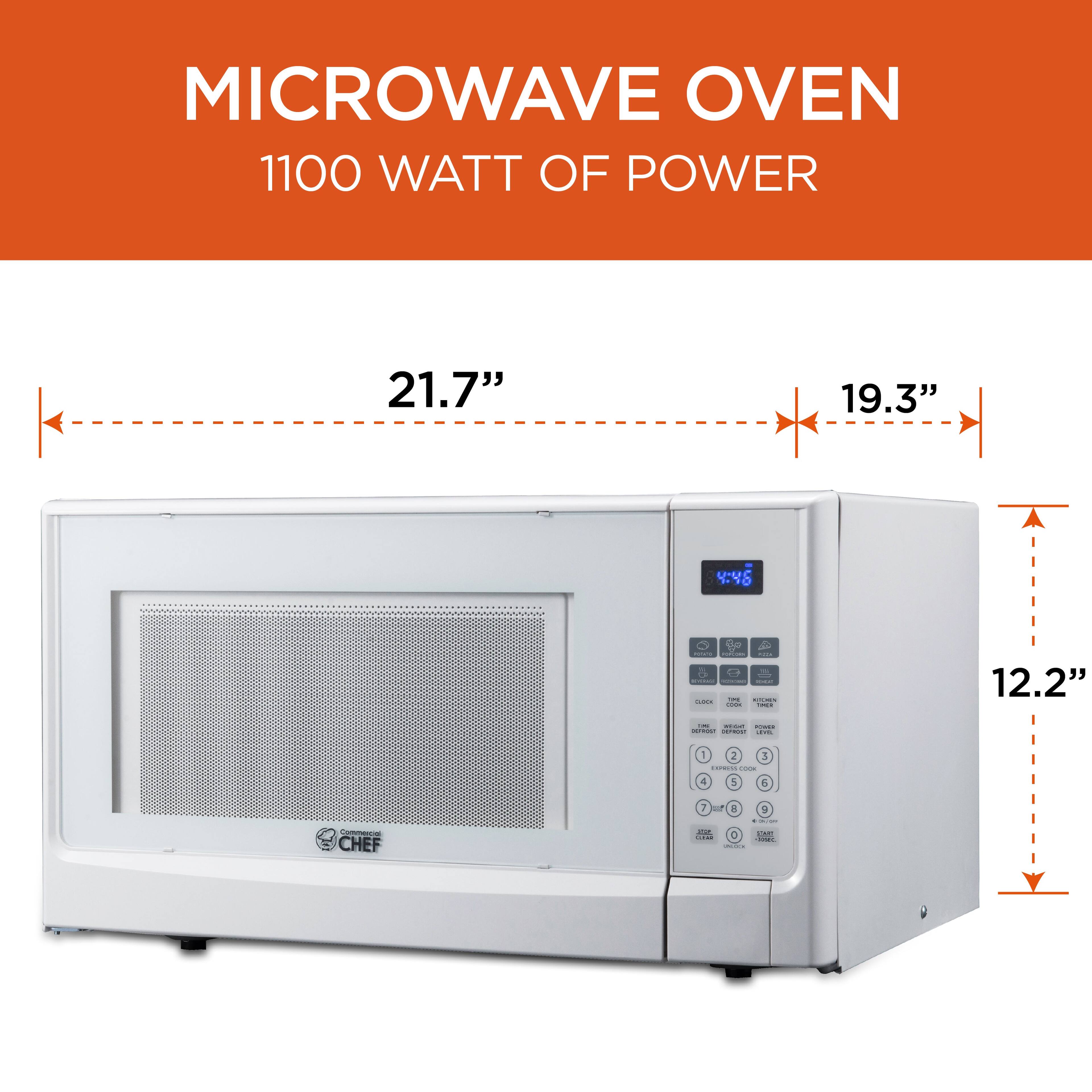 MICROWAVE OVEN 1100 WATT OF POWER 21.7" 19.3" 12.2"