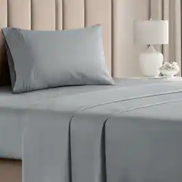 CGK Linens - Luxury Soft 4 Piece Solid Bed Sheet Set - Deep Pocket Fits 8"-16" Mattresses - Twin - Steel Blue
