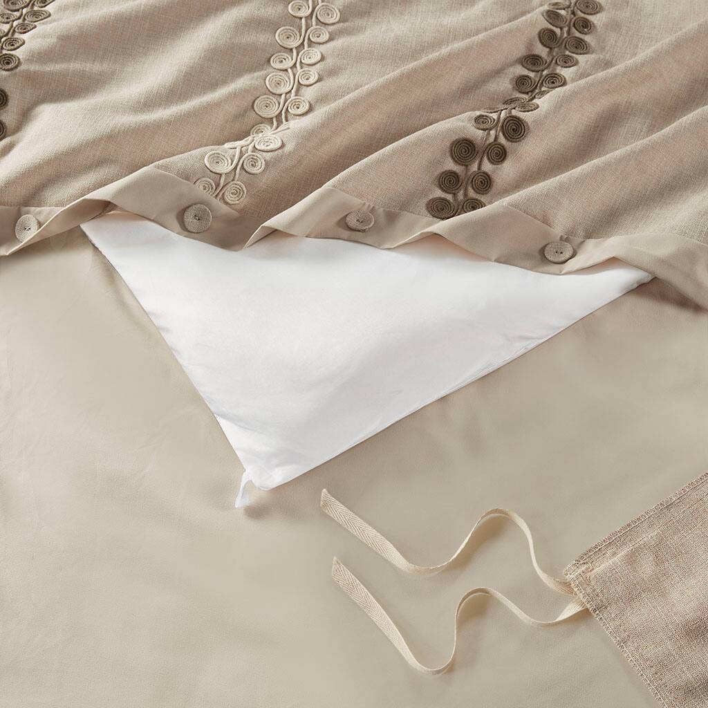 Alt View 5. Gracie Mills - Gracie Mills Marlene Tranquil Elegance Comforter Set with Soutache Cord Embroidery - Linen.