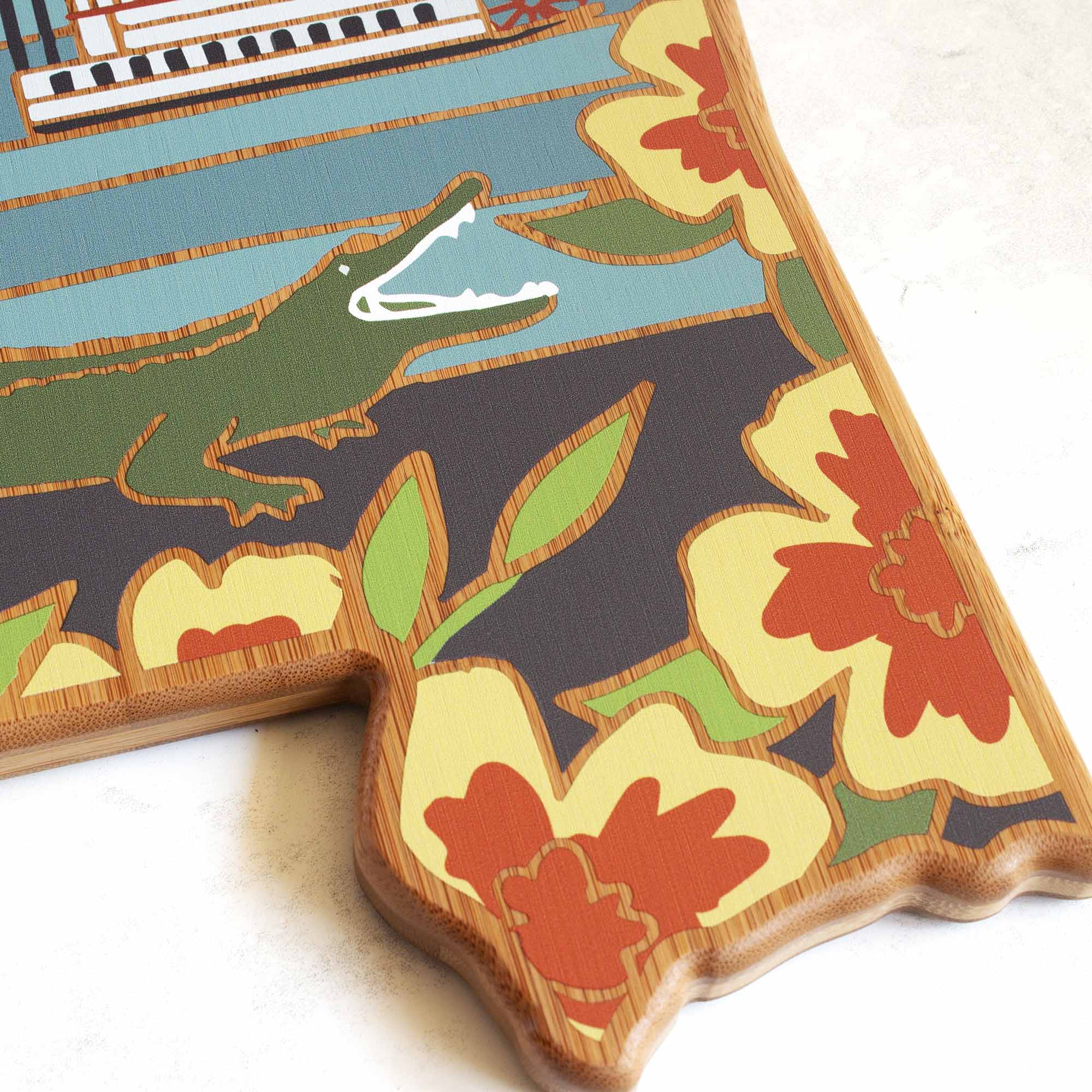 Alt View 1. Totally Bamboo - Mississippi Cutting Board with Artwork by Summer Stokes.