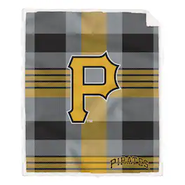 Pegasus - Pittsburgh Pirates 60- x 70- Plaid Steel Ultra Cozy Sherpa Blanket - Multicolor