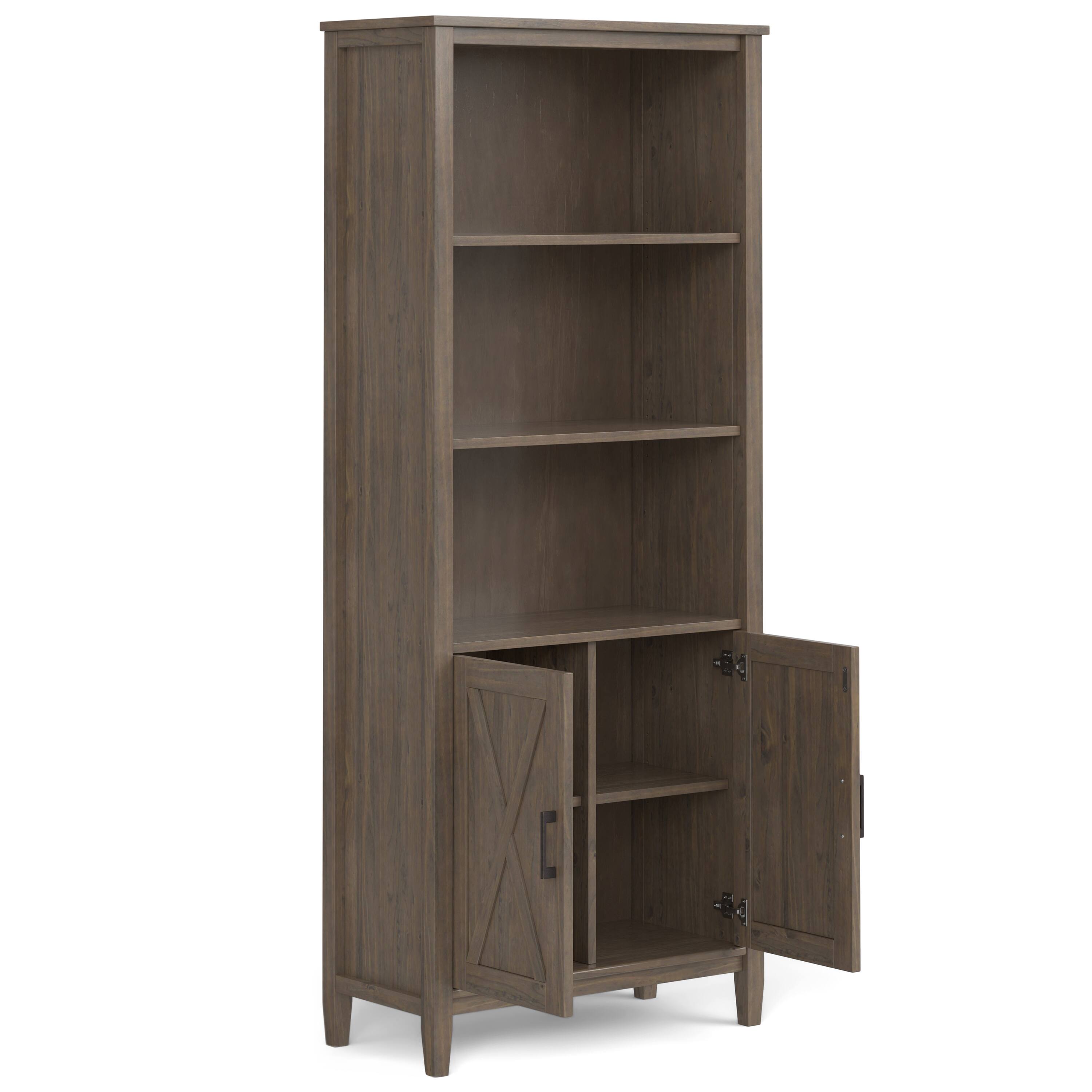 Back. Simpli Home - Ela SOLID WOOD 72 inch x 30 inch Transitional Bookcase in Smoky Brown - Smoky Brown.