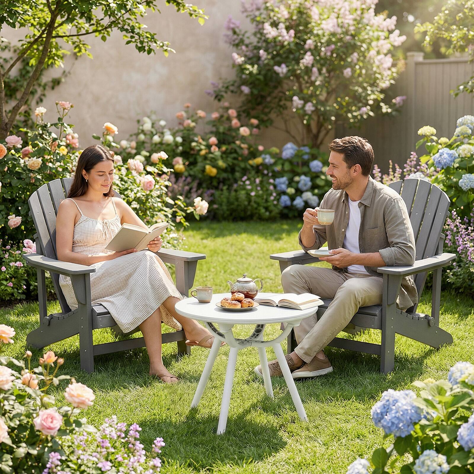 Alt View 1. Gymax - Gymax 2PCS Outdoor Side Table 20'' Round Storage Side Table Weather-Resistant End Table White - White.