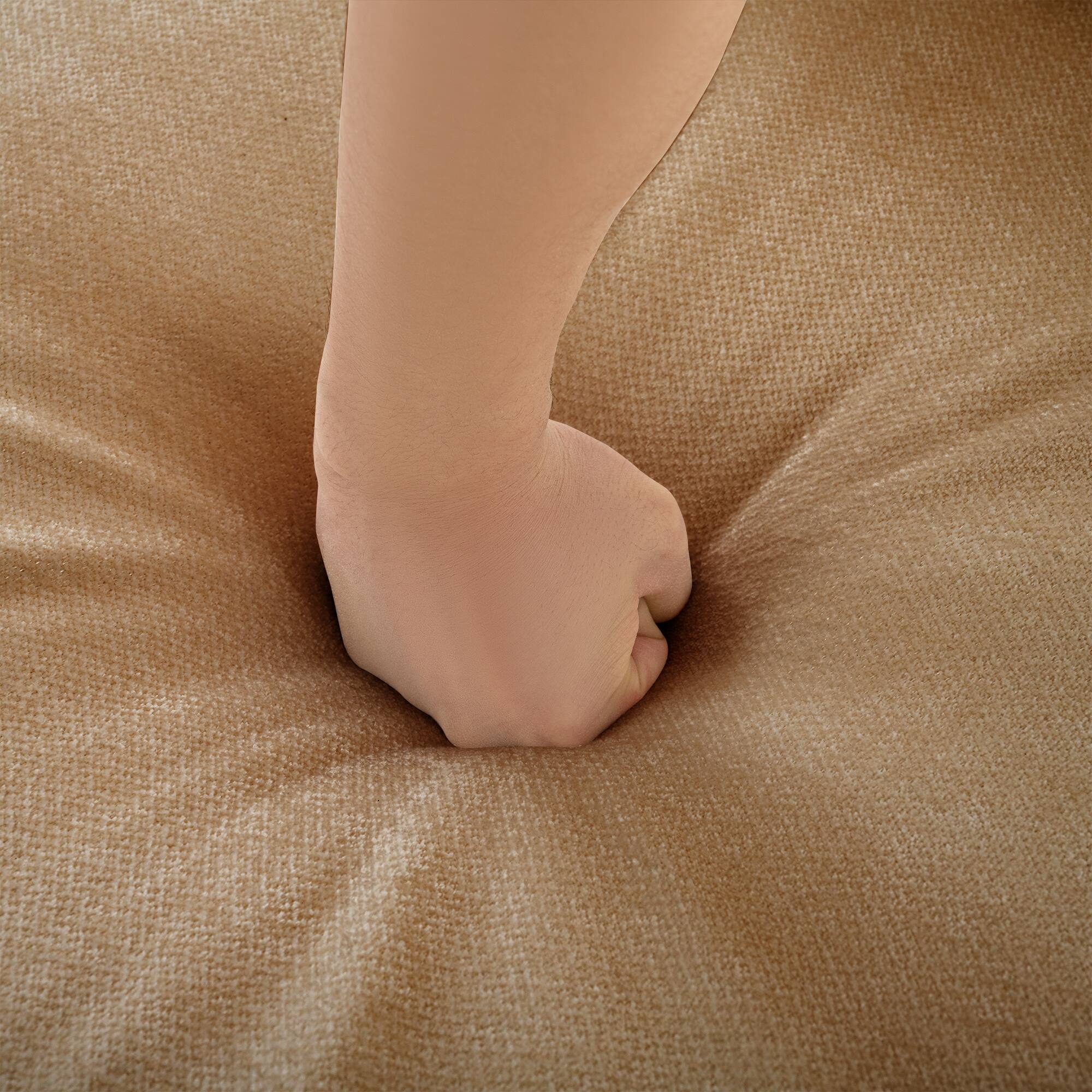 Alt View 1. Anysun - Chenille 2-Seater Loveseat with Hidden Storage - Cylindrical Backrest & Armrests, Modern Fabric Design - Camel.