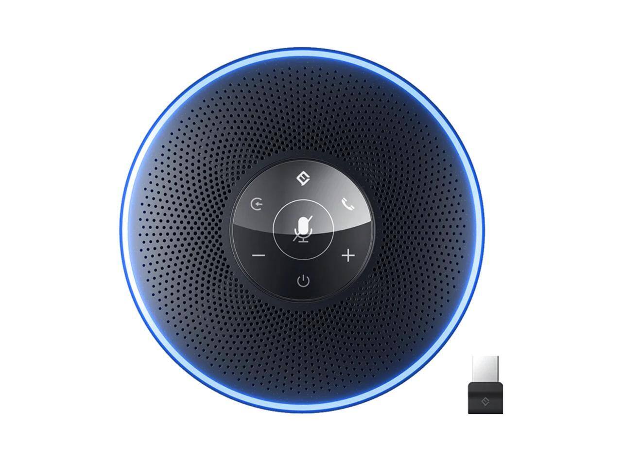 Front. EMEET - EMEET OfficeCore M2 Bluetooth Speakerphone, 4-Mic 360° Voice Hunter, Noise Cancellation, Full Duplex, Daisy-Chain 20 - Black.
