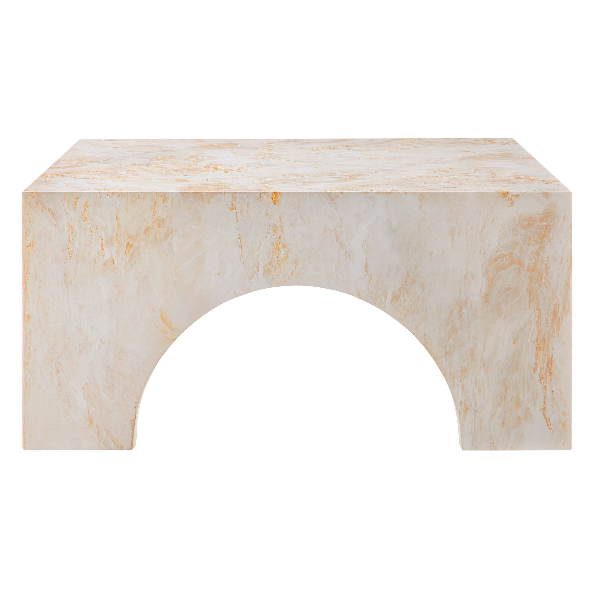 Alt View 5. Modway - Valen Indoor - Outdoor Patio Arched Concrete Coffee Table by Modway - Honey Onyx.