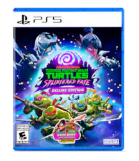 PS5 - nickelodeon TEENAGE MUTANT NINJA TURTLES SPLINTERED FATE DELUXE EDITION EVERYONE 10+ ENFANTS d ADULTES 1 E 10+ ESRB TOU CARDS INCLUDES CASEY JONES & THE JUNKYARD JAM EXTENDED DIorAL ART BOOK SUPER EVIL MEGACORP